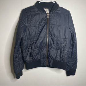 Forever 21 Black Puffer Coat w/ Red interior. Waist length. Size Medium.